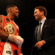 Eddie Hearn and Anthony Joshua. Photo credit: Richard Heathcote/AP